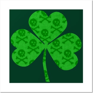 Skull & Crossbones Shamrock Posters and Art